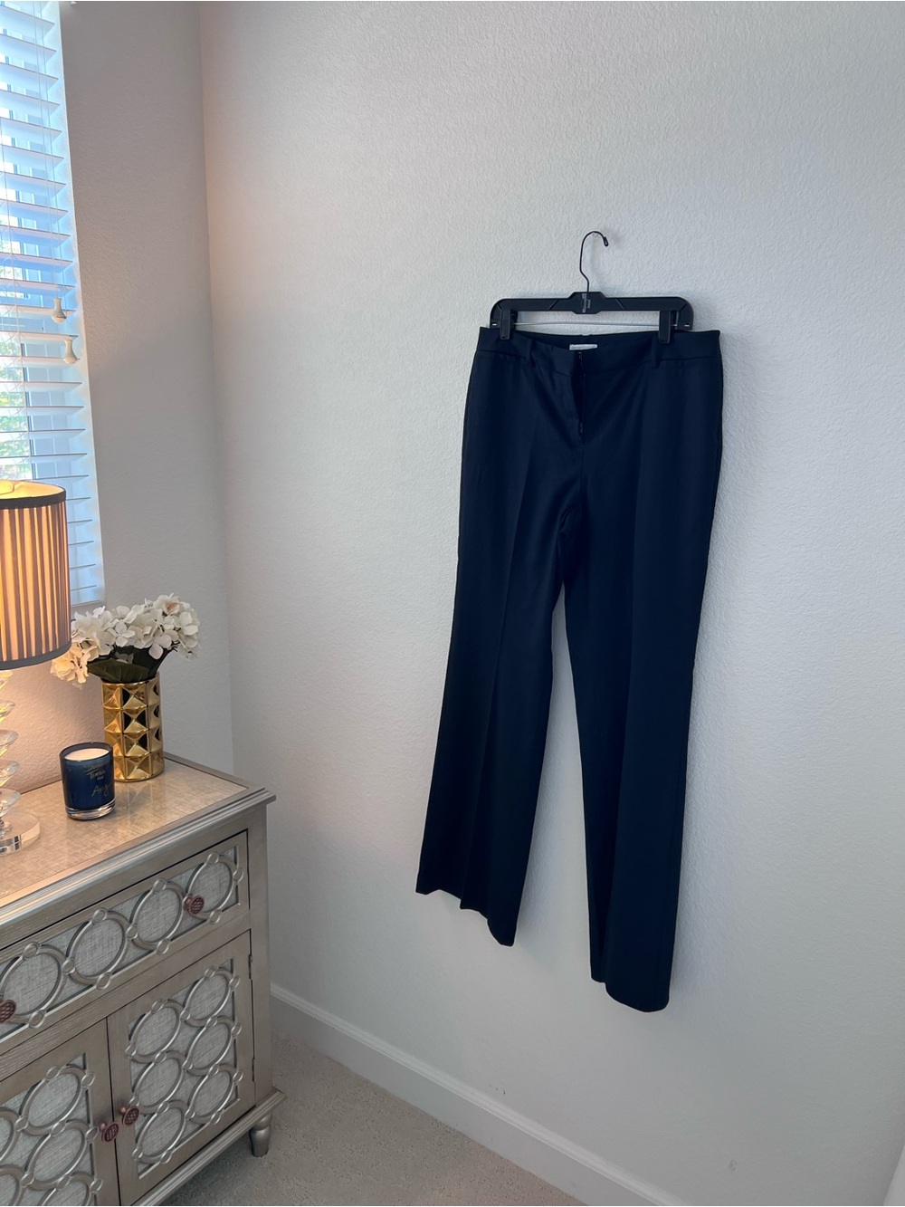New York & Co Women's Black Straight-Leg Dress Pants 32”